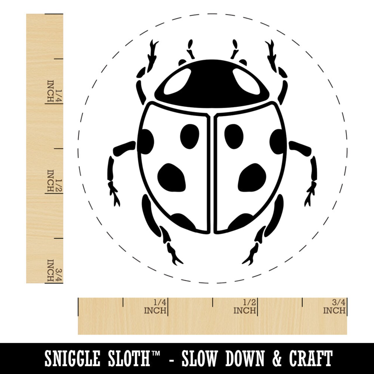 Ladybug Drawing Self-Inking Rubber Stamp for Stamping Crafting Planners